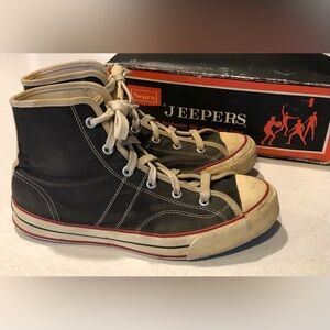 Vintage 1960’s Sears Jeepers Black High-Top Sneakers - Women’s 8 / Men’s 6